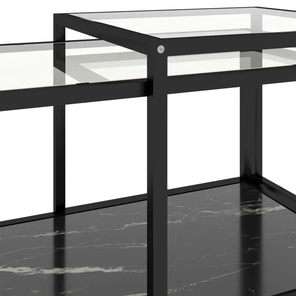 Tea Tables 2 pcs Tempered Glass Black 331615