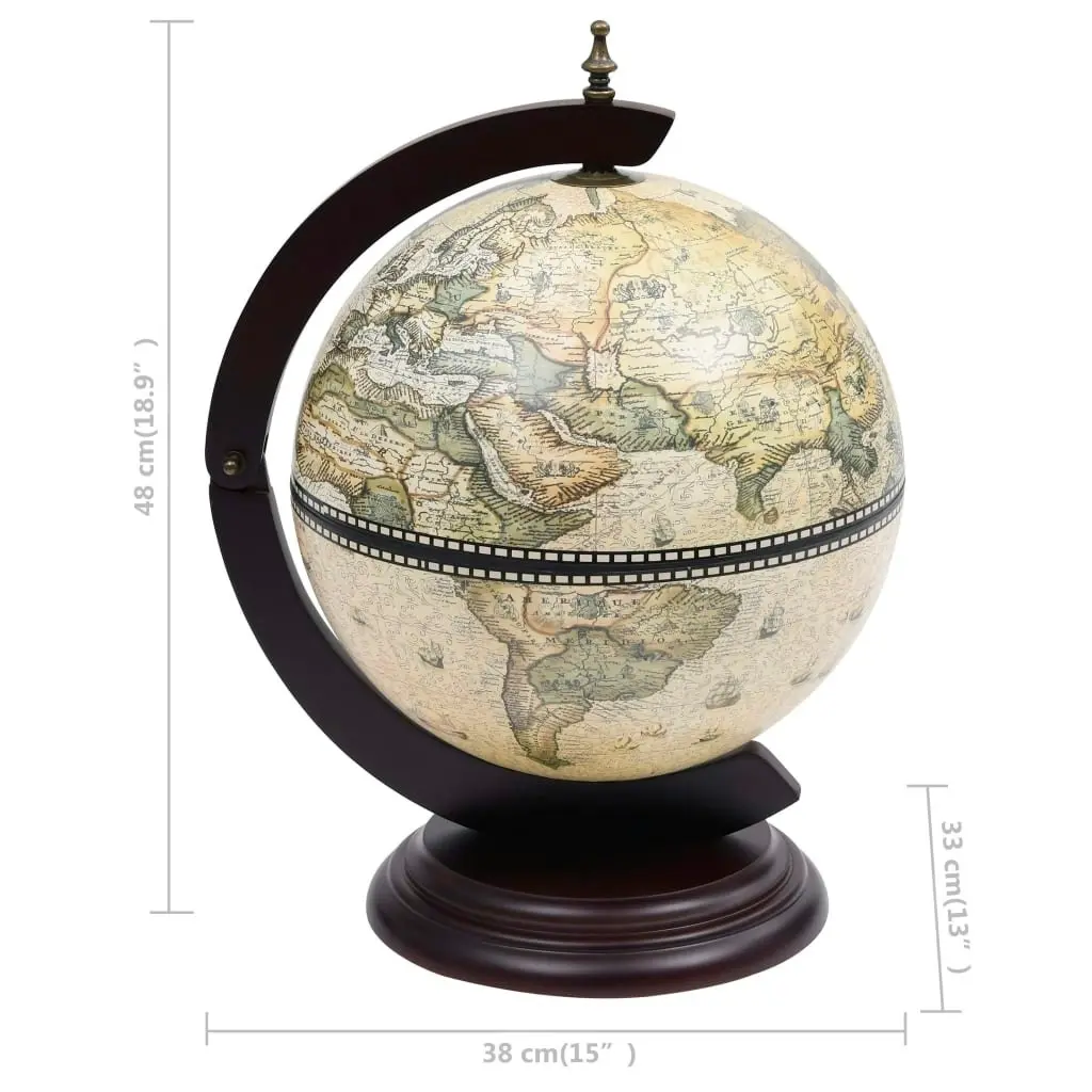 Tabletop Globe Bar Wine Stand Eucalyptus Wood Green 320909