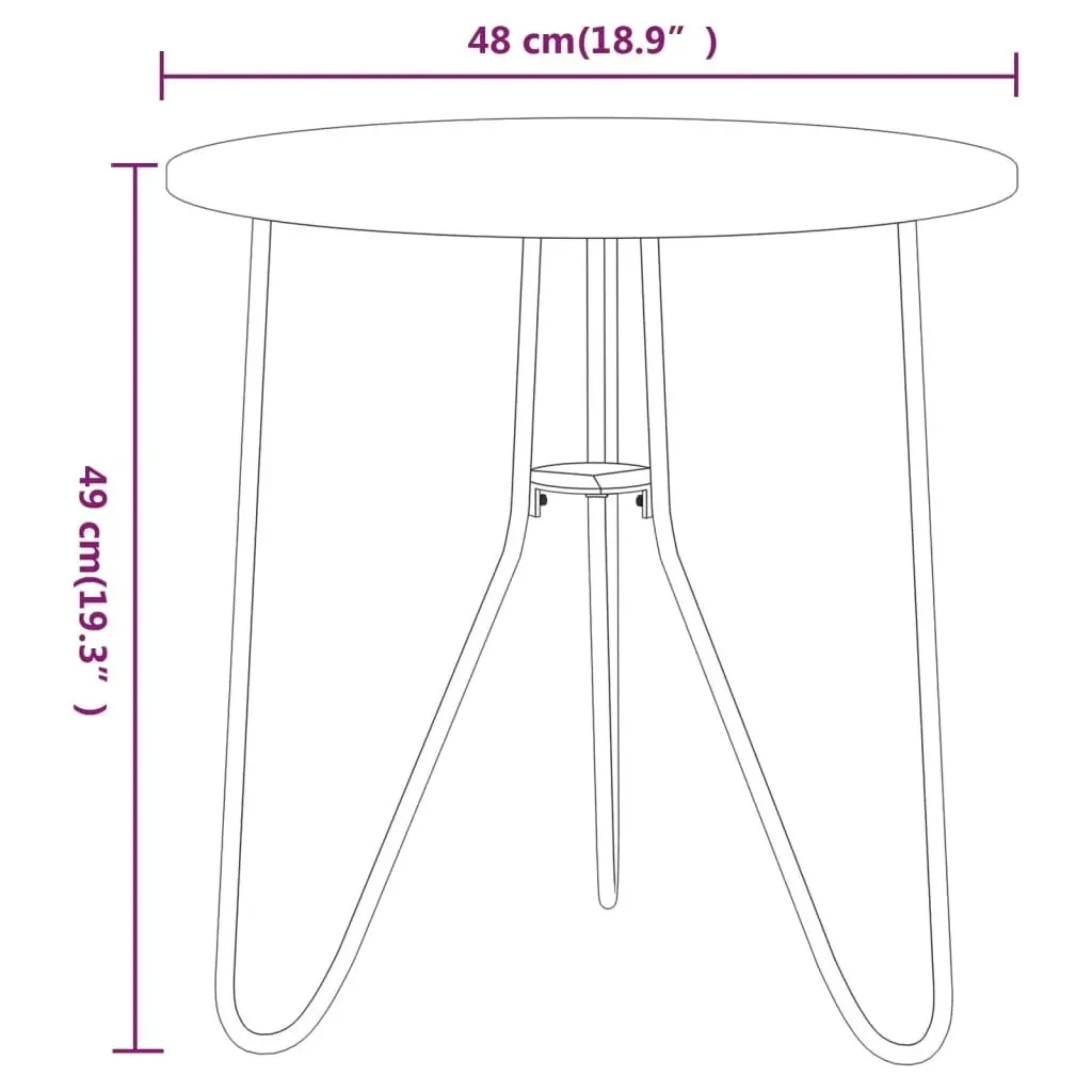 Tea Table Black 48 cm MDF and Iron 331671