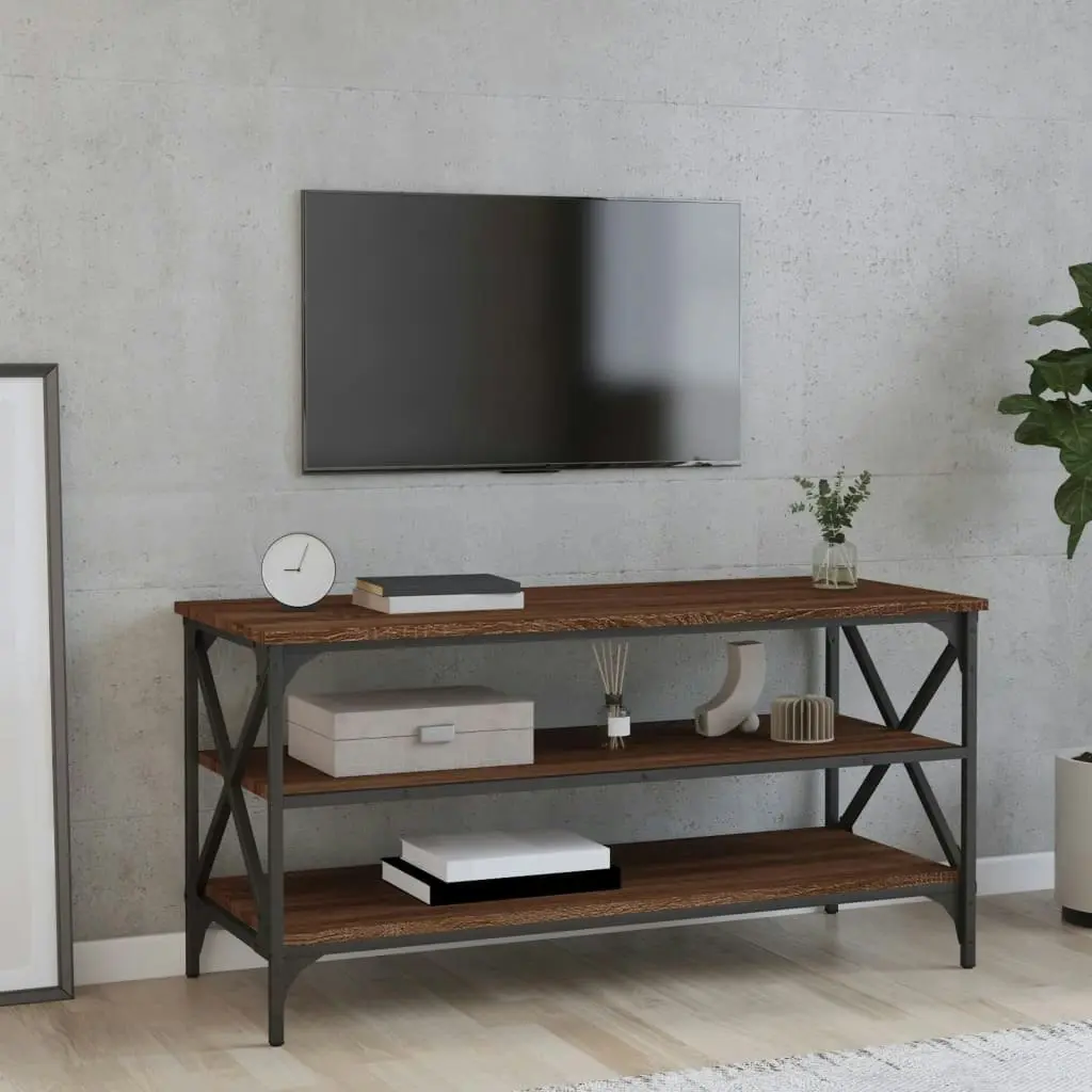 TV Cabinet Brown Oak 100x40x50 cm Engineered Wood 825796