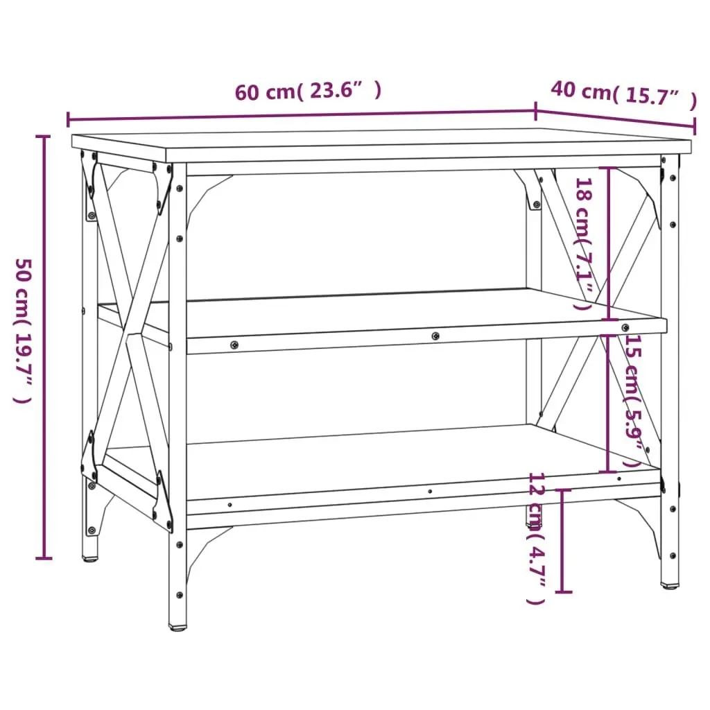 TV Cabinet Brown Oak 60x40x50 cm Engineered Wood 825786