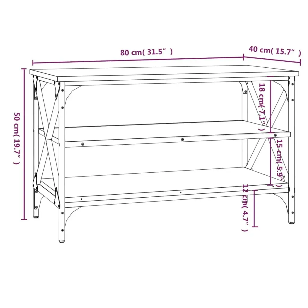 TV Cabinet Grey Sonoma 80x40x50 cm Engineered Wood 825790