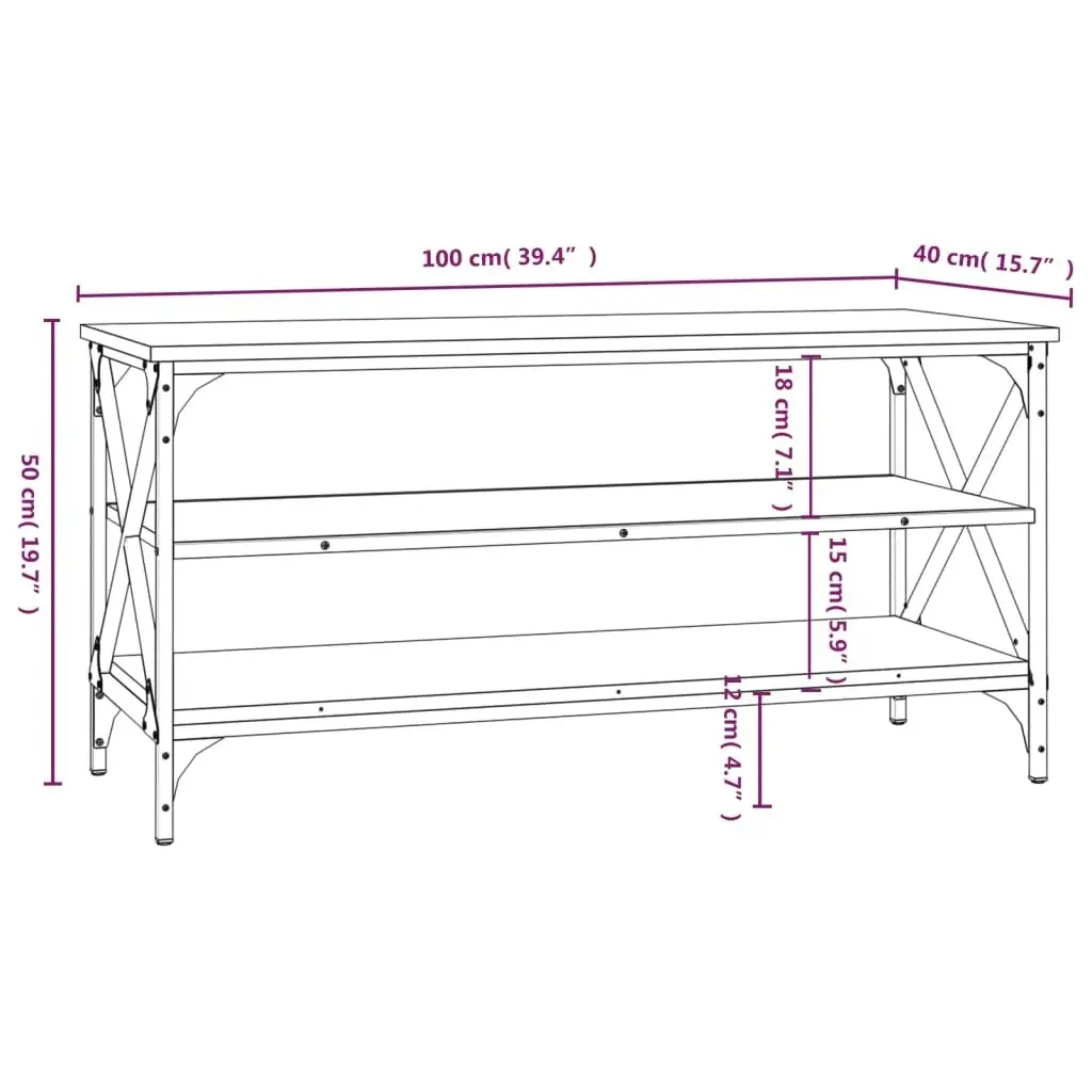 TV Cabinet Black 100x40x50 cm Engineered Wood 825792