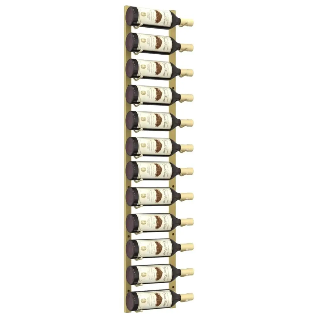 Wall Mounted Wine Rack for 12 Bottles Gold Iron 340880