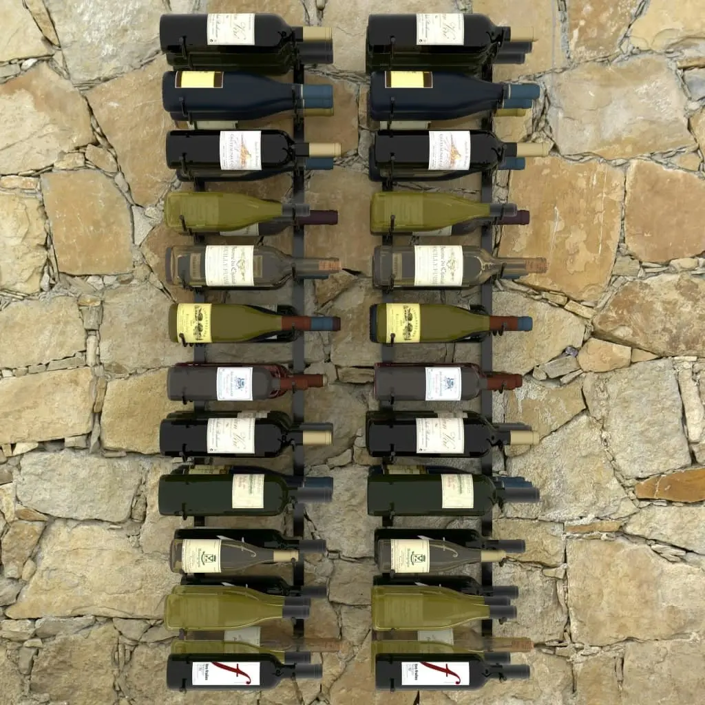 Wall-mounted Wine Racks for 72 Bottles 2 pcs Black Iron 289560