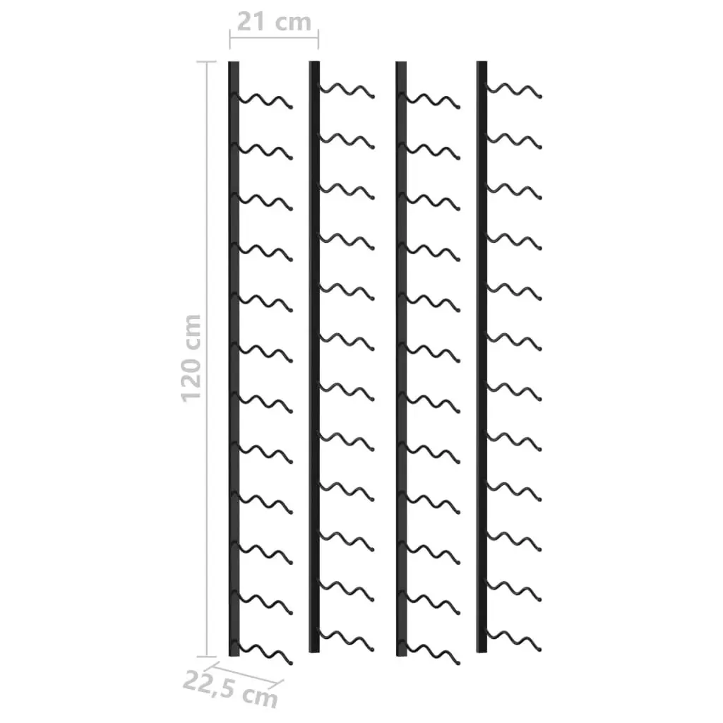 Wall-mounted Wine Racks for 48 Bottles 2 pcs Black Iron 289558