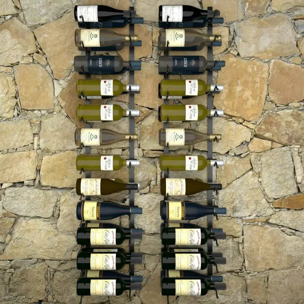 Wall-mounted Wine Racks for 48 Bottles 2 pcs Black Iron 289558