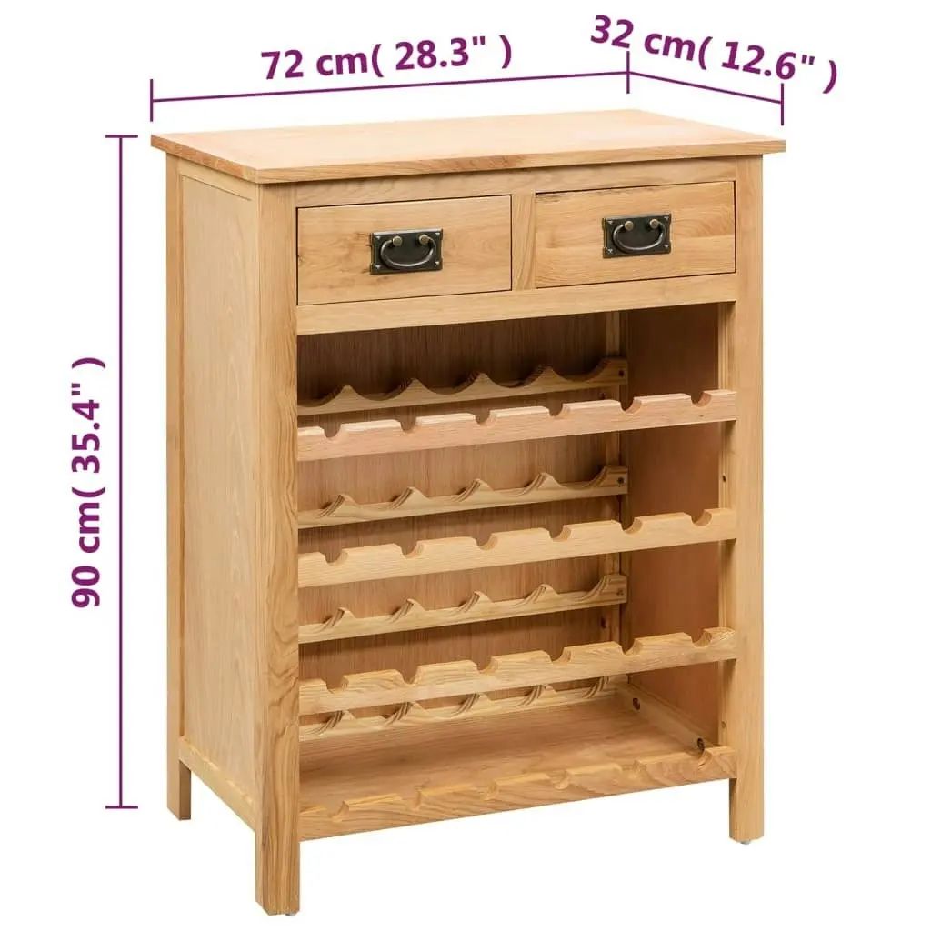 Wine Cabinet 72x32x90 cm Solid Oak Wood 247043