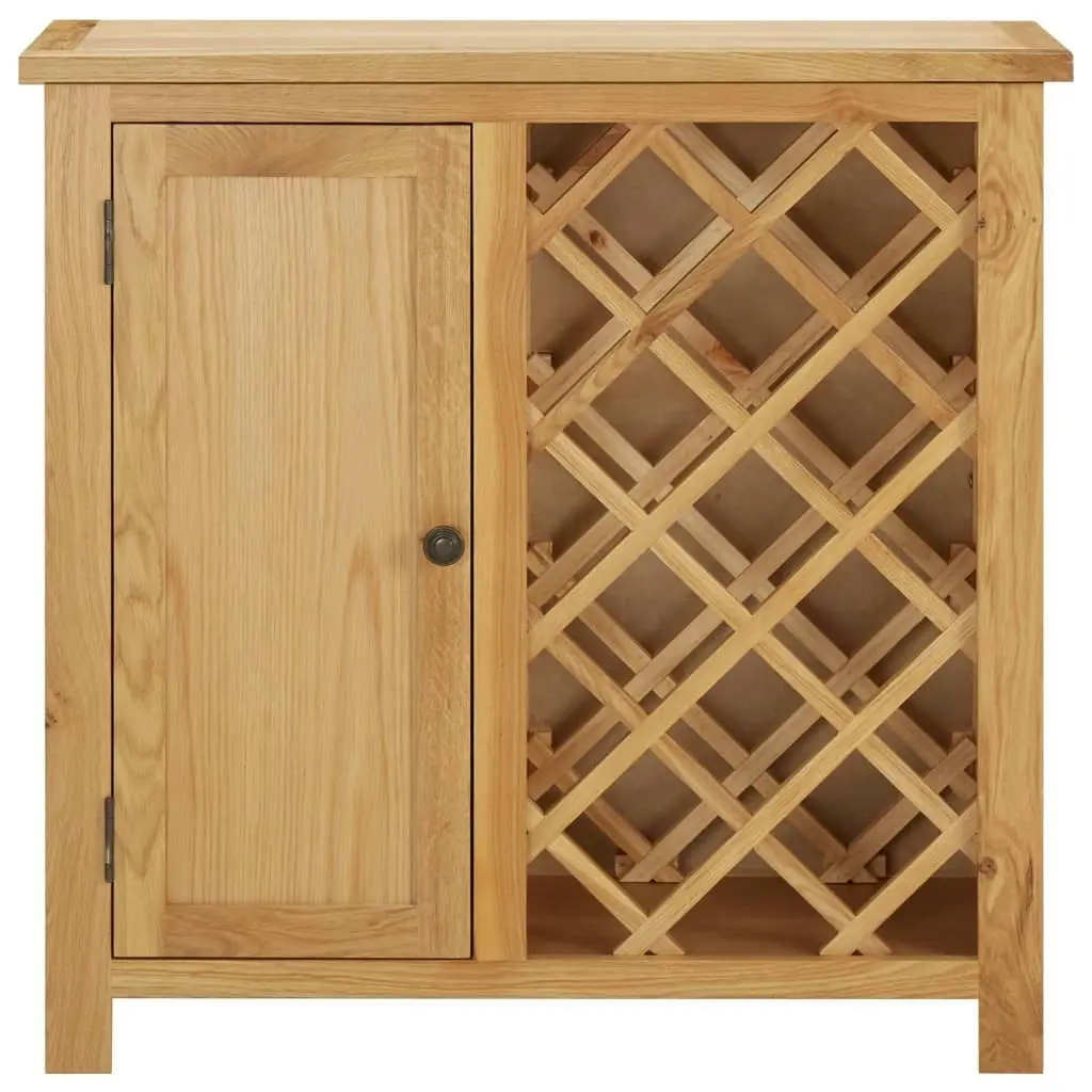 Wine Cabinet for 11 Bottles 80x32x80 cm Solid Oak Wood 289200