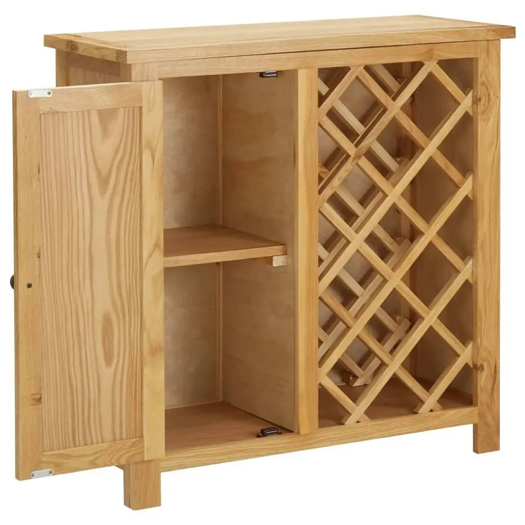 Wine Cabinet for 11 Bottles 80x32x80 cm Solid Oak Wood 289200