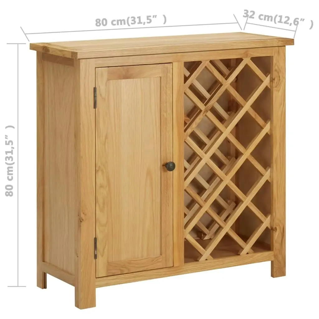 Wine Cabinet for 11 Bottles 80x32x80 cm Solid Oak Wood 289200