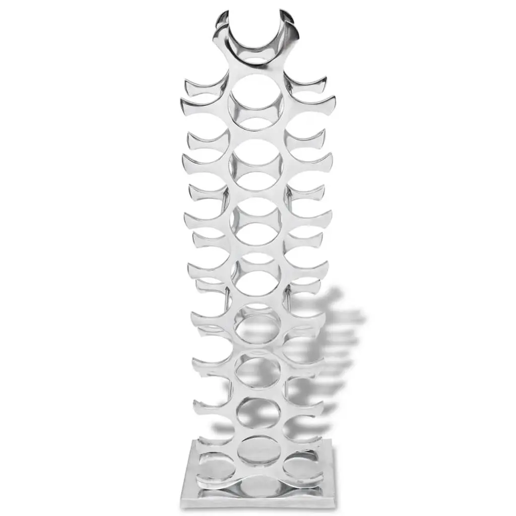 Wine Rack Aluminium Silver 27 Bottles 243503