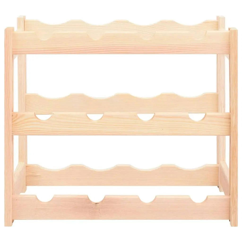 Wine Rack for 12 Bottles Solid Wood Pine 286191