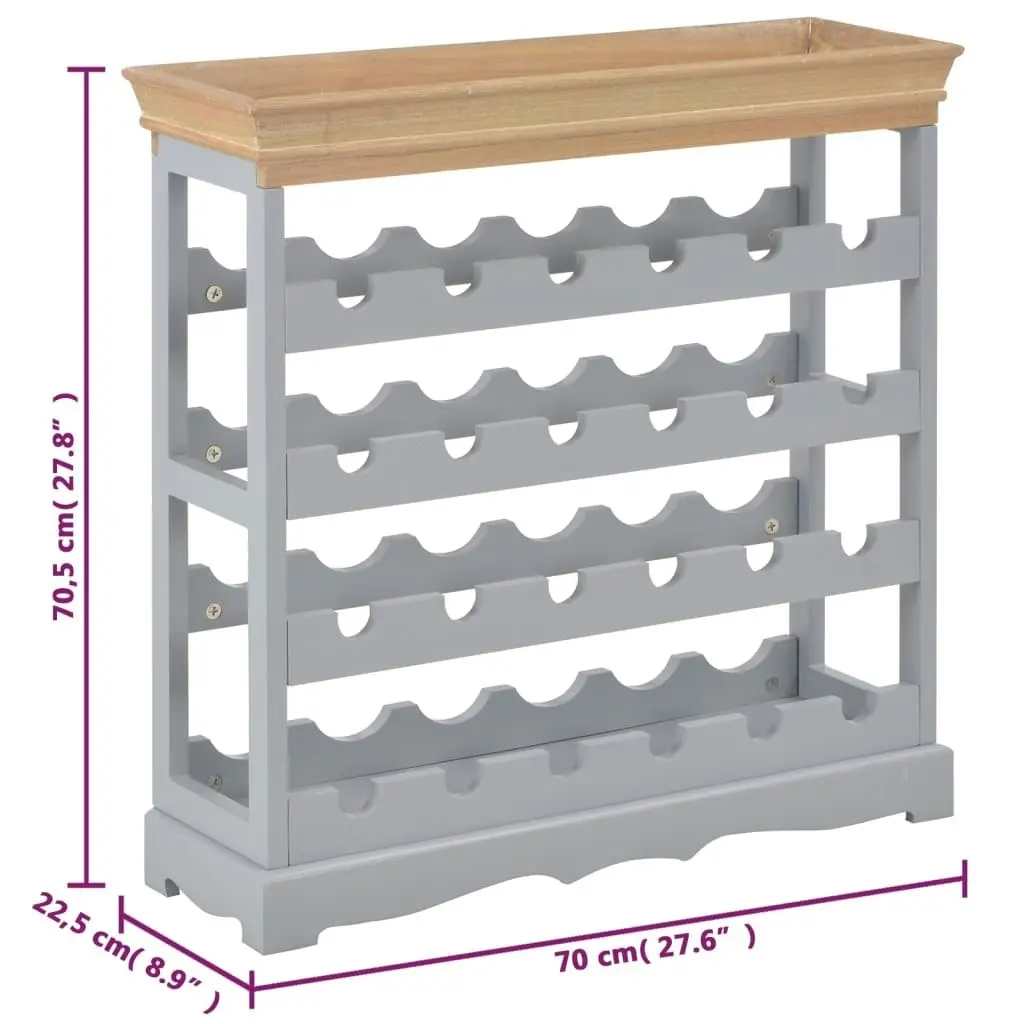 Wine Cabinet Grey 70x22.5x70.5 cm MDF 280066