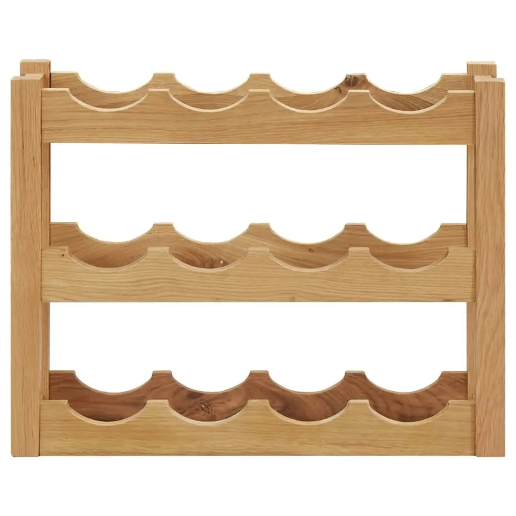 Wine Rack for 12 Bottles 47x21x36 cm Solid Oak Wood 289202