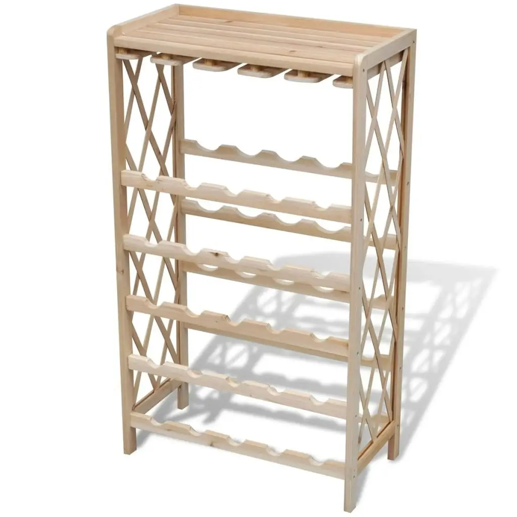 Wine Rack for 25 Bottles Solid Fir Wood 241068