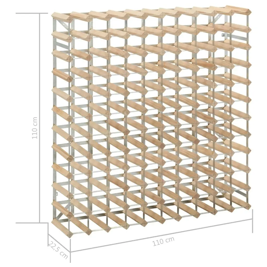 Wine Rack for 120 Bottles Solid Pinewood 282472