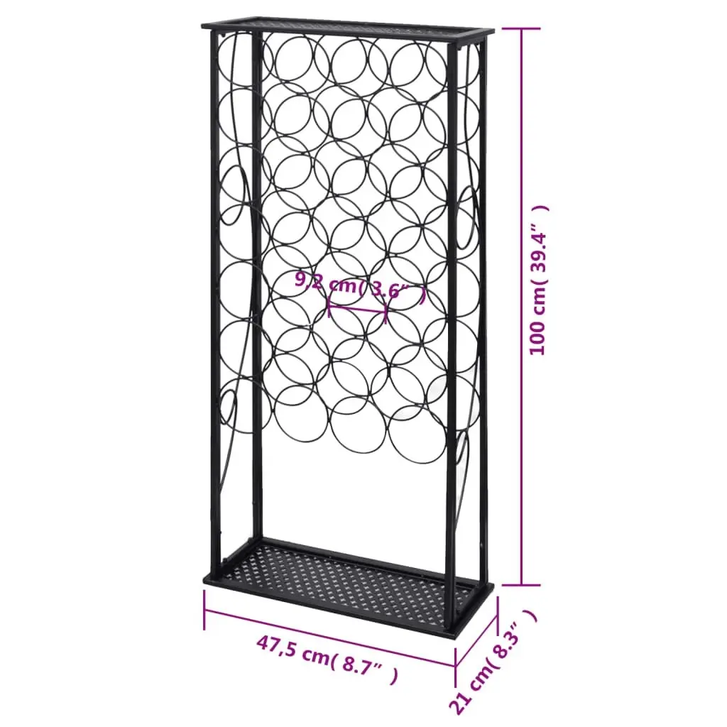 Wine Rack for 28 Bottles Metal 240942