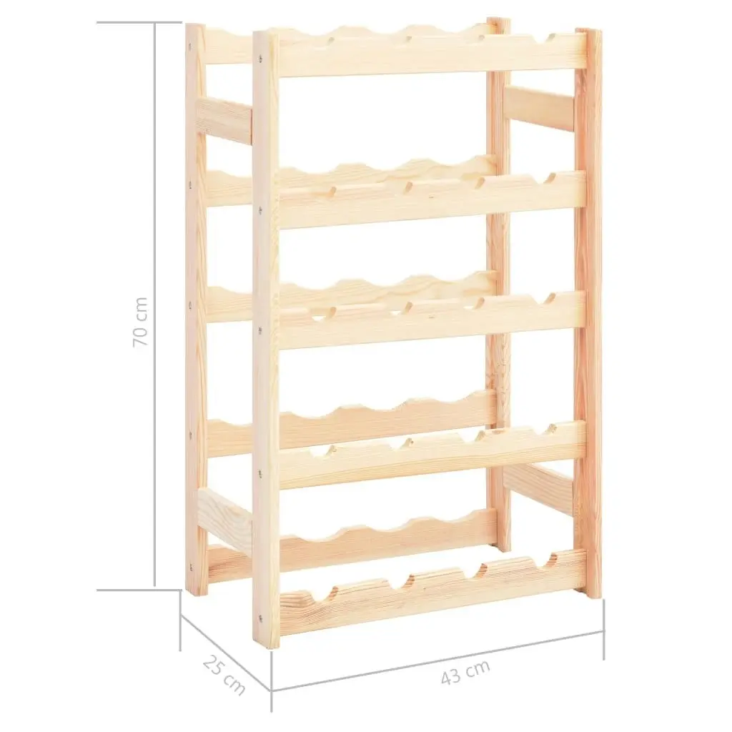 Wine Rack for 20 Bottles Solid Wood Pine 286193