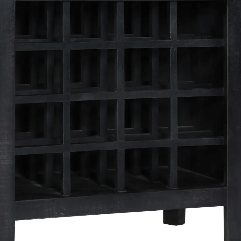 Wine Rack Black 56x35x75 cm Solid Mango Wood 247987