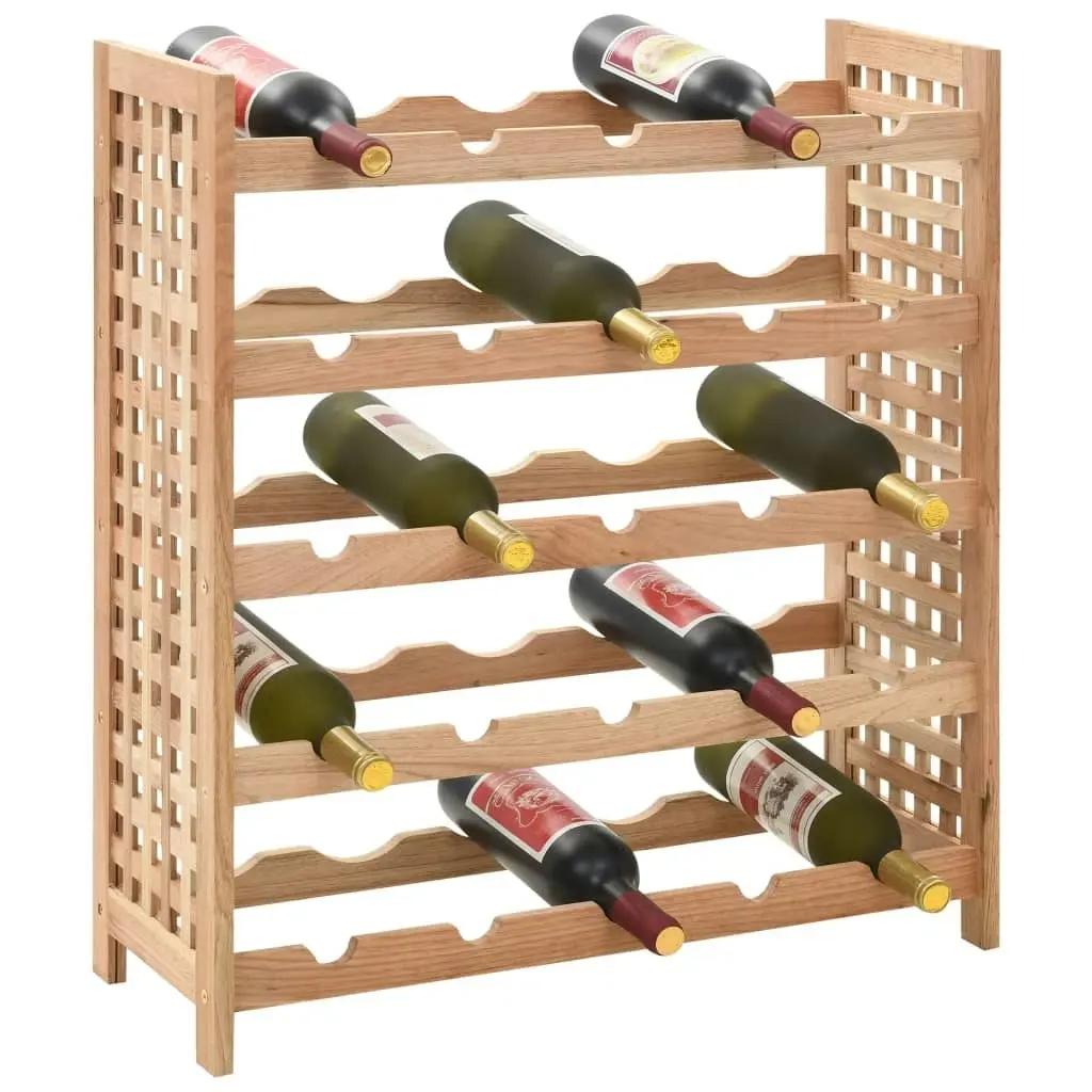 Wine Rack for 25 Bottles Solid Walnut Wood 63x25x73 cm 247101