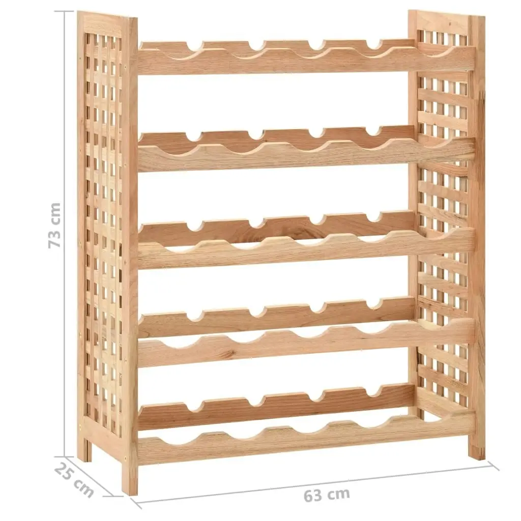 Wine Rack for 25 Bottles Solid Walnut Wood 63x25x73 cm 247101