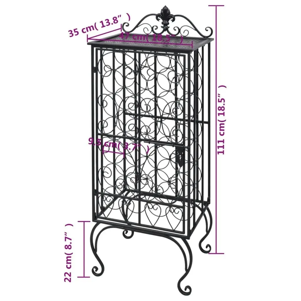 Wine Rack for 28 Bottles Metal 240937