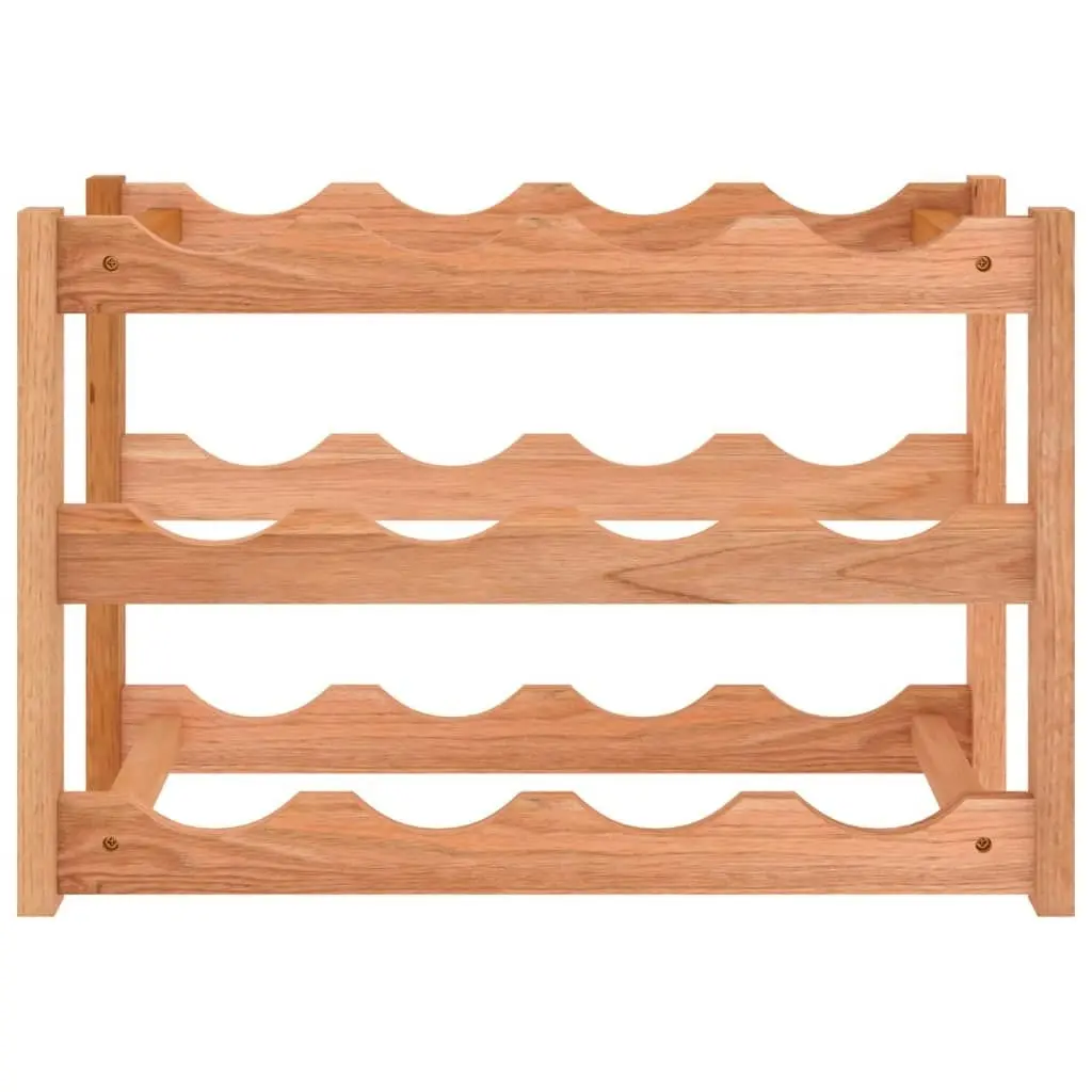 Wine Rack for 12 Bottles Solid Wood Walnut 350360