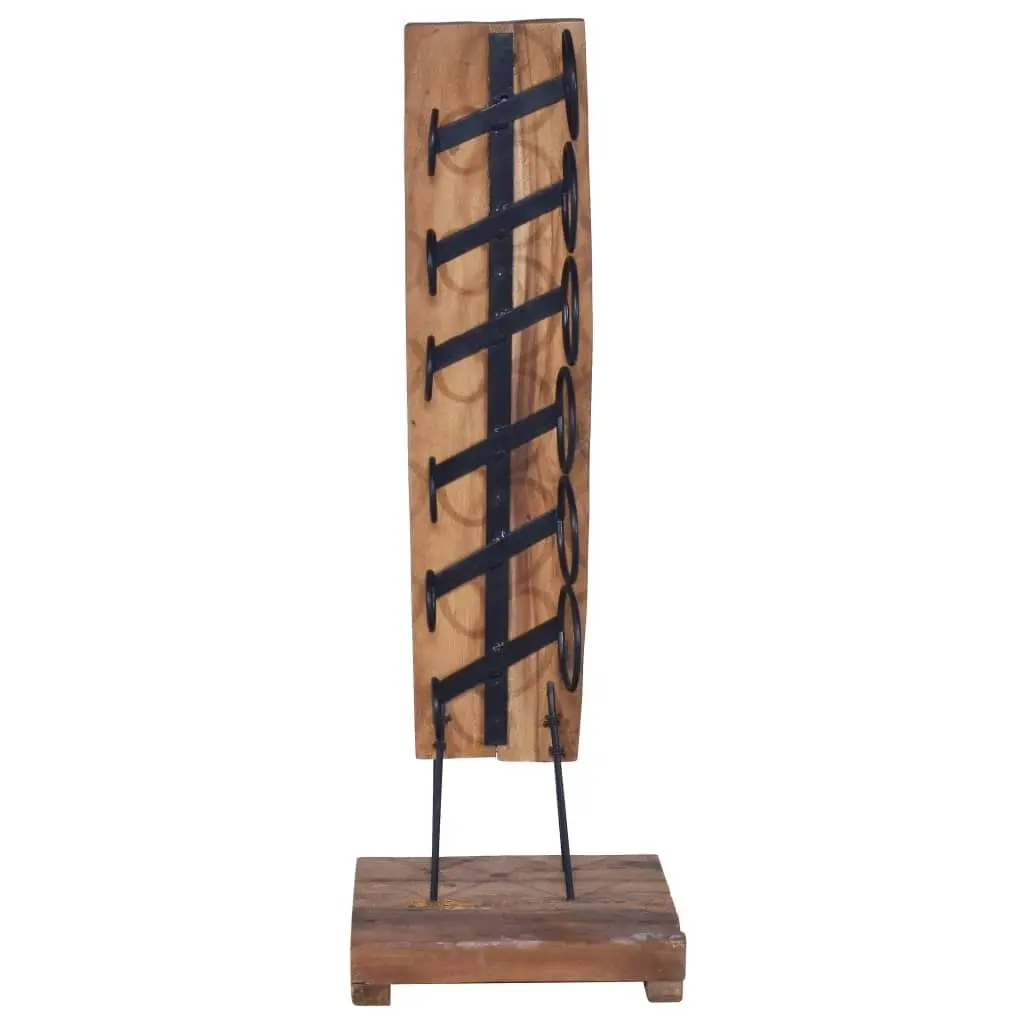 Wine Rack for 6 Bottles 35x35x100 cm Solid Teak Wood 288809