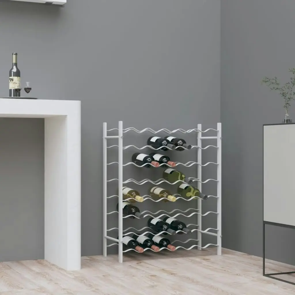 Wine Rack for 48 Bottles White Metal 340908