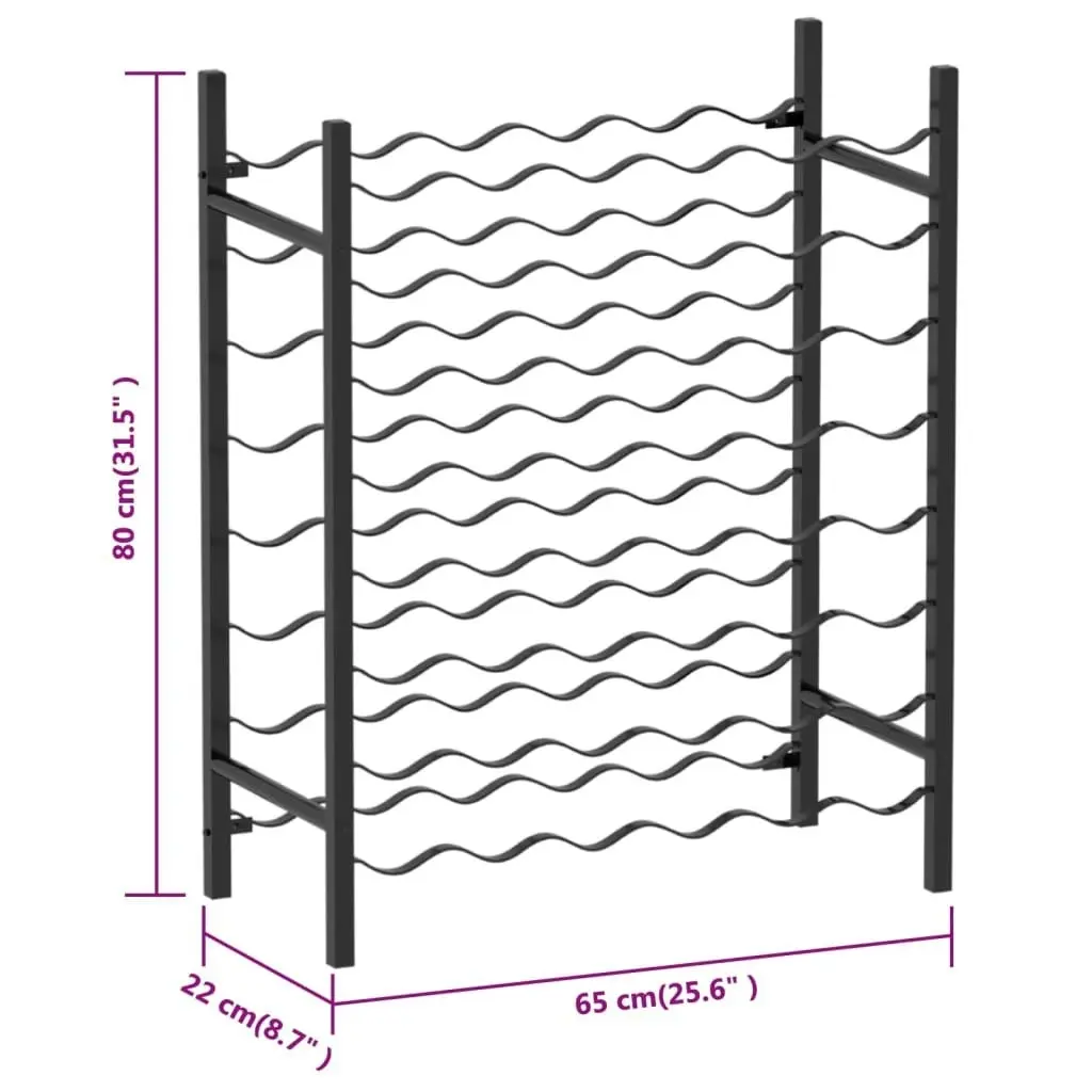 Wine Rack for 48 Bottles Black Metal 289563