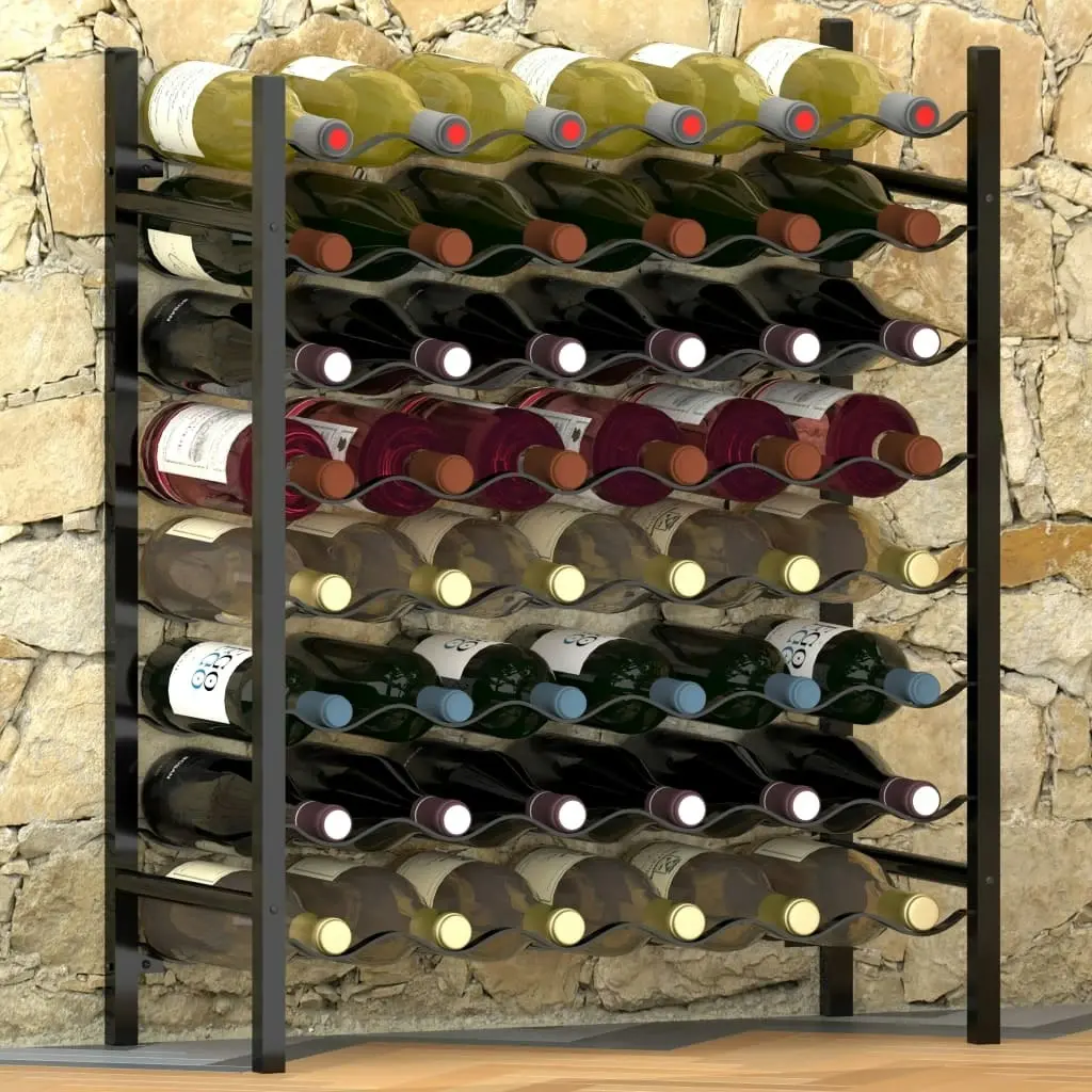 Wine Rack for 48 Bottles Black Metal 289563