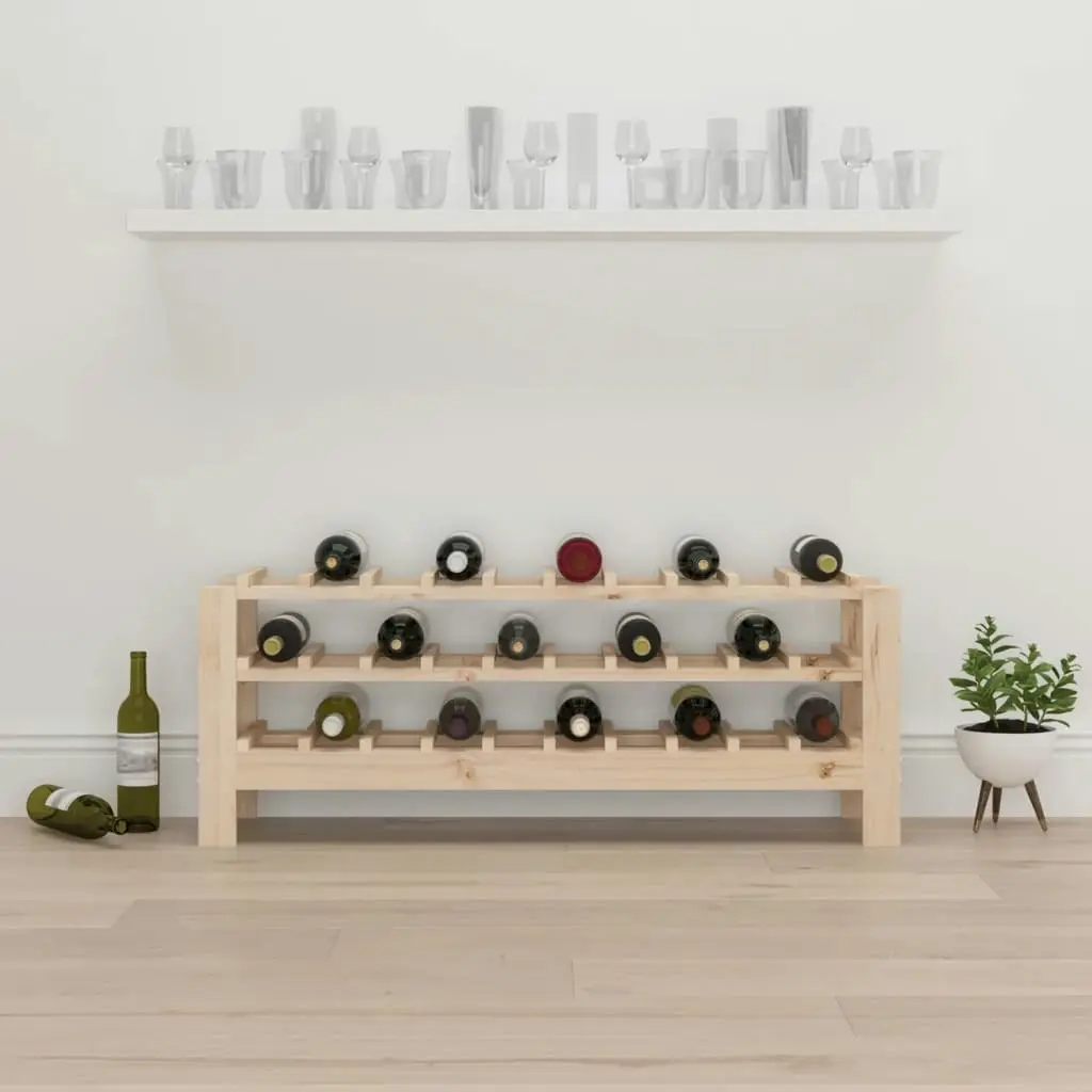 Wine Rack 109.5x30x42 cm Solid Wood Pine 822551