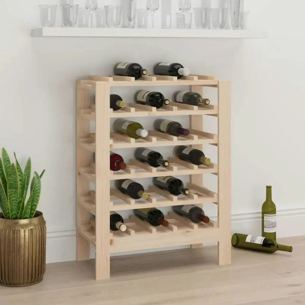 Wine Rack 61.5x30x82 cm Solid Wood Pine 822556