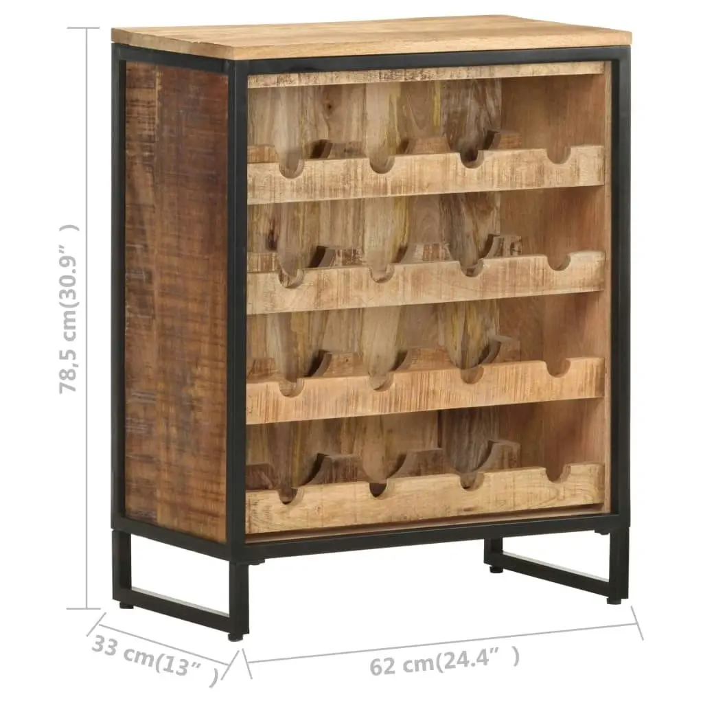 Wine Cabinet 62x33x78.5 cm Rough Mango Wood 320685