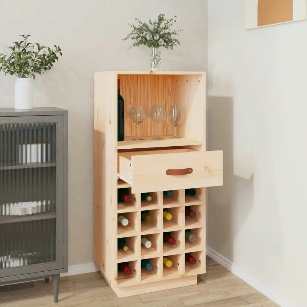 Wine Cabinet 45x34x100 cm Solid Wood Pine 821532