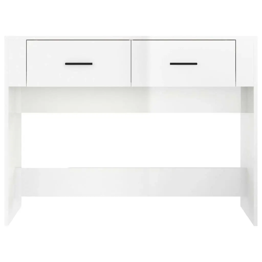 Console Table High Gloss White 100x39x75 cm Engineered Wood 816778