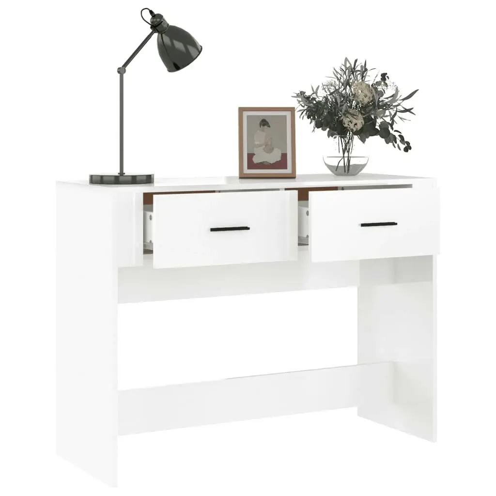 Console Table High Gloss White 100x39x75 cm Engineered Wood 816778