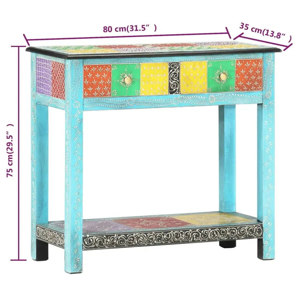 Hand Painted Console Table 80x35x75 cm Solid Mango Wood 286160