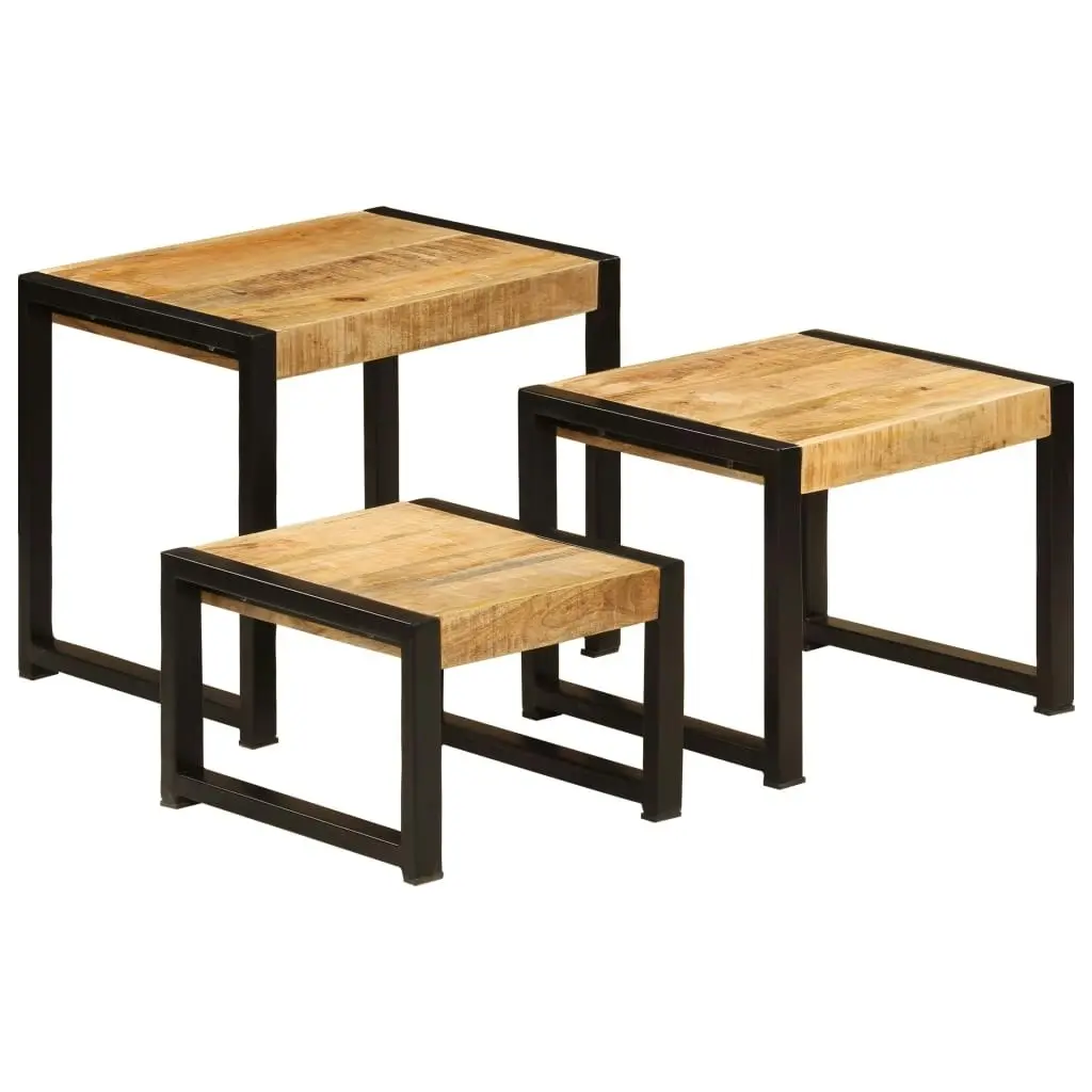 Nesting Tables 3 pcs Solid Mango Wood 247404