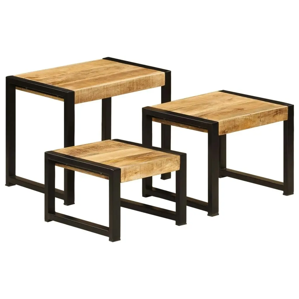 Nesting Tables 3 pcs Solid Mango Wood 247404