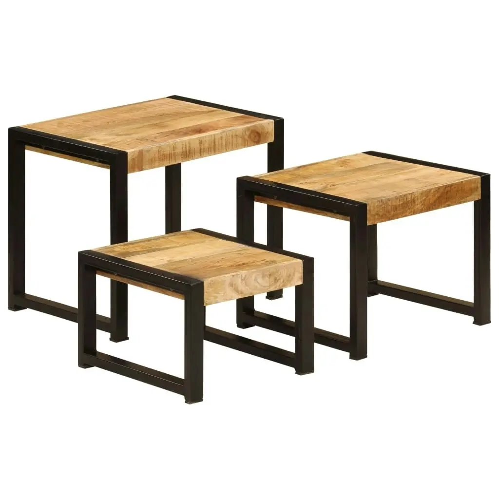 Nesting Tables 3 pcs Solid Mango Wood 247404