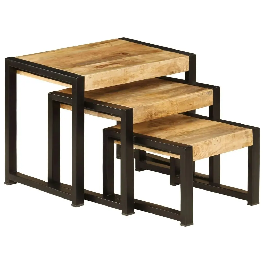 Nesting Tables 3 pcs Solid Mango Wood 247404