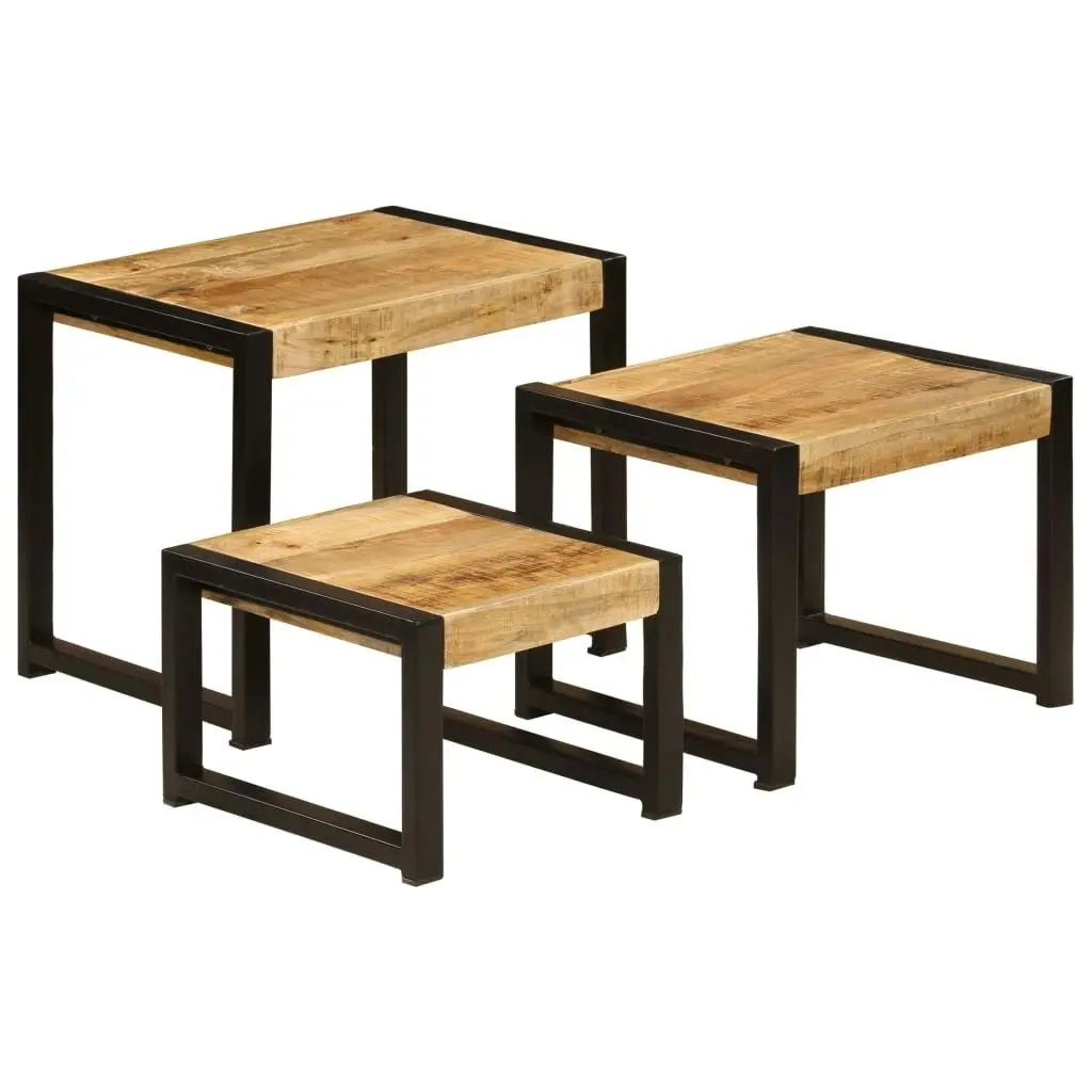 Nesting Tables 3 pcs Solid Mango Wood 247404