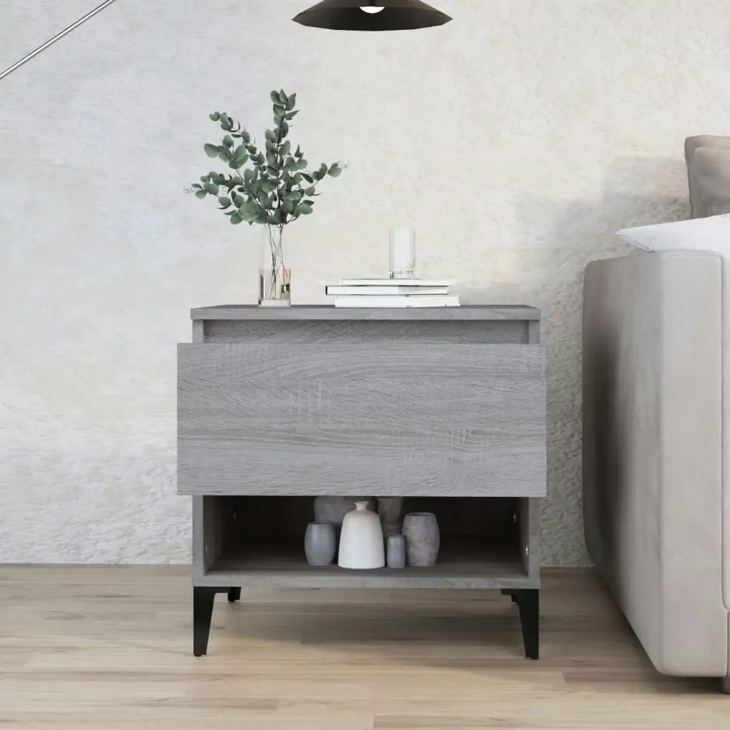 Side Table Grey Sonoma 50x46x50 cm Engineered Wood 819560