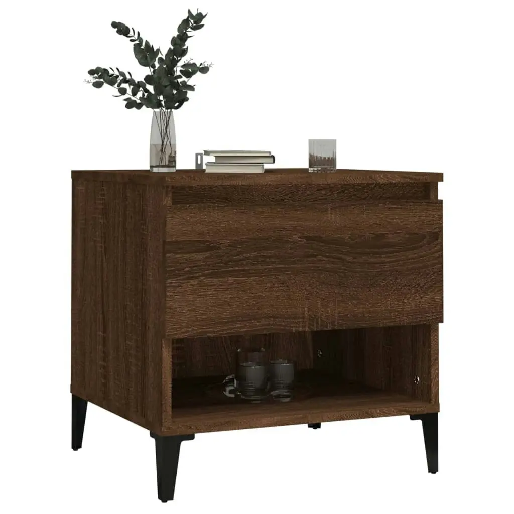 Side Table Brown Oak 50x46x50 cm Engineered Wood 819562