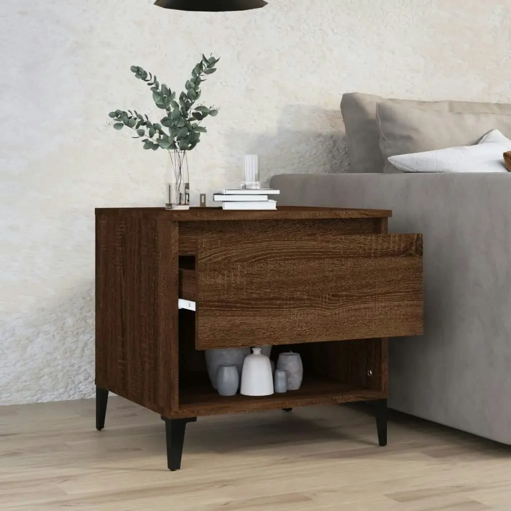 Side Table Brown Oak 50x46x50 cm Engineered Wood 819562