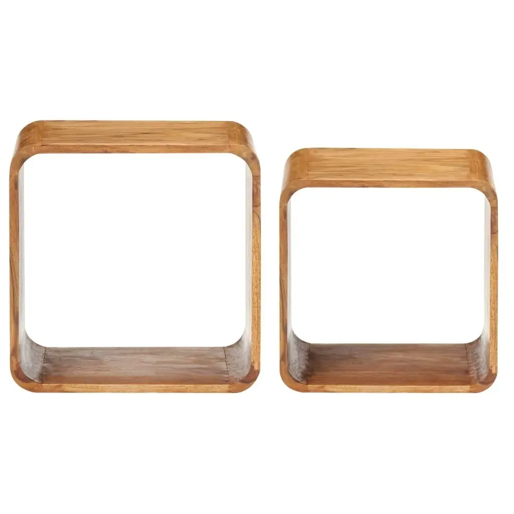 Side Tables 2 pcs Solid Acacia Wood Honey Finish 289627