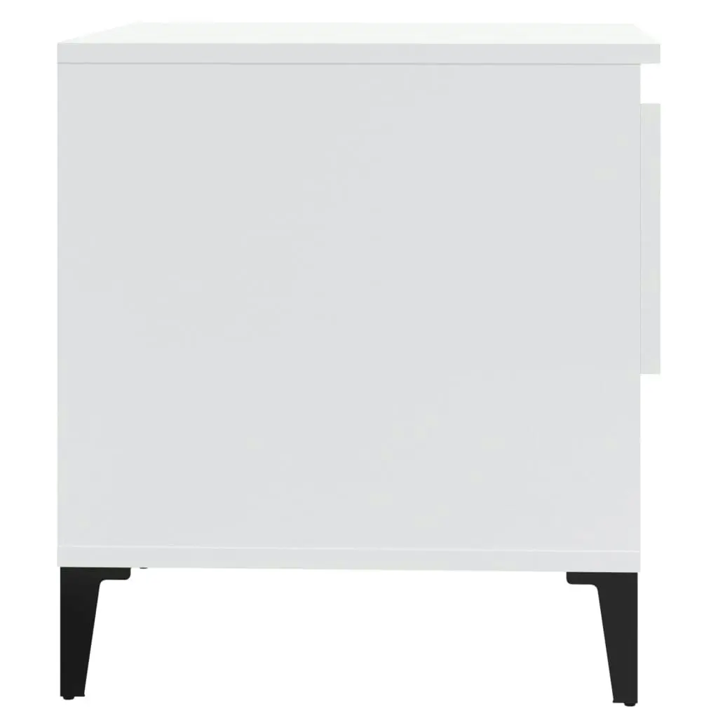 Side Table High Gloss White 50x46x50 cm Engineered Wood 819552