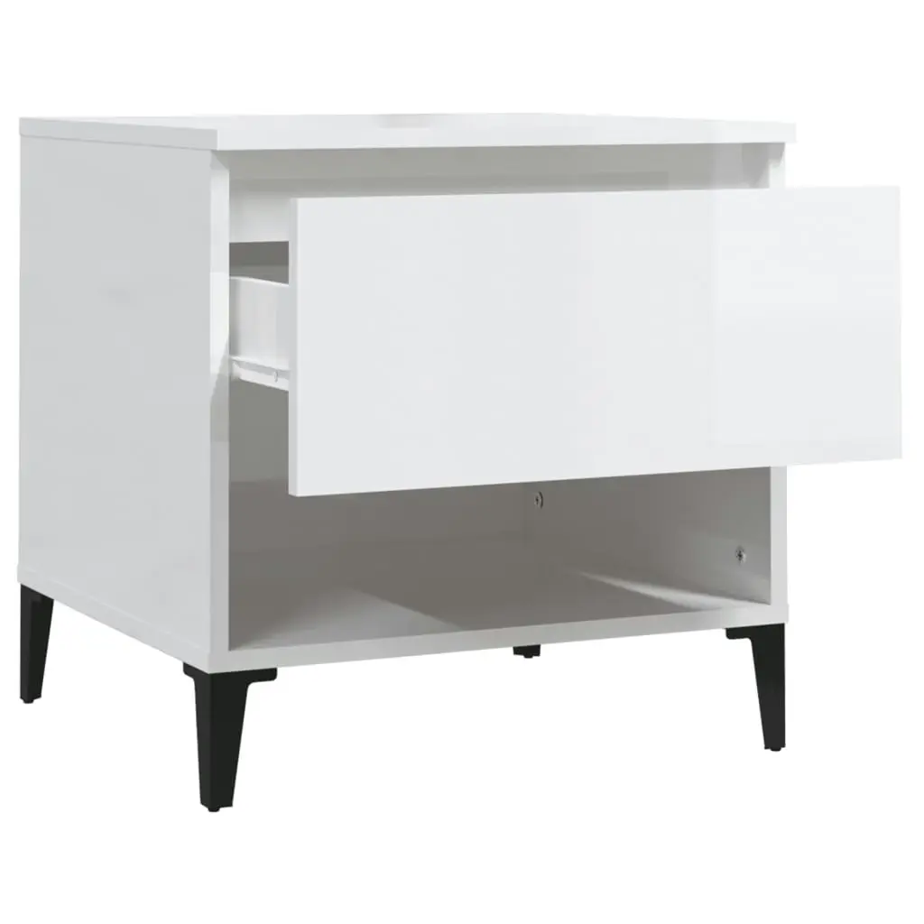 Side Table High Gloss White 50x46x50 cm Engineered Wood 819552